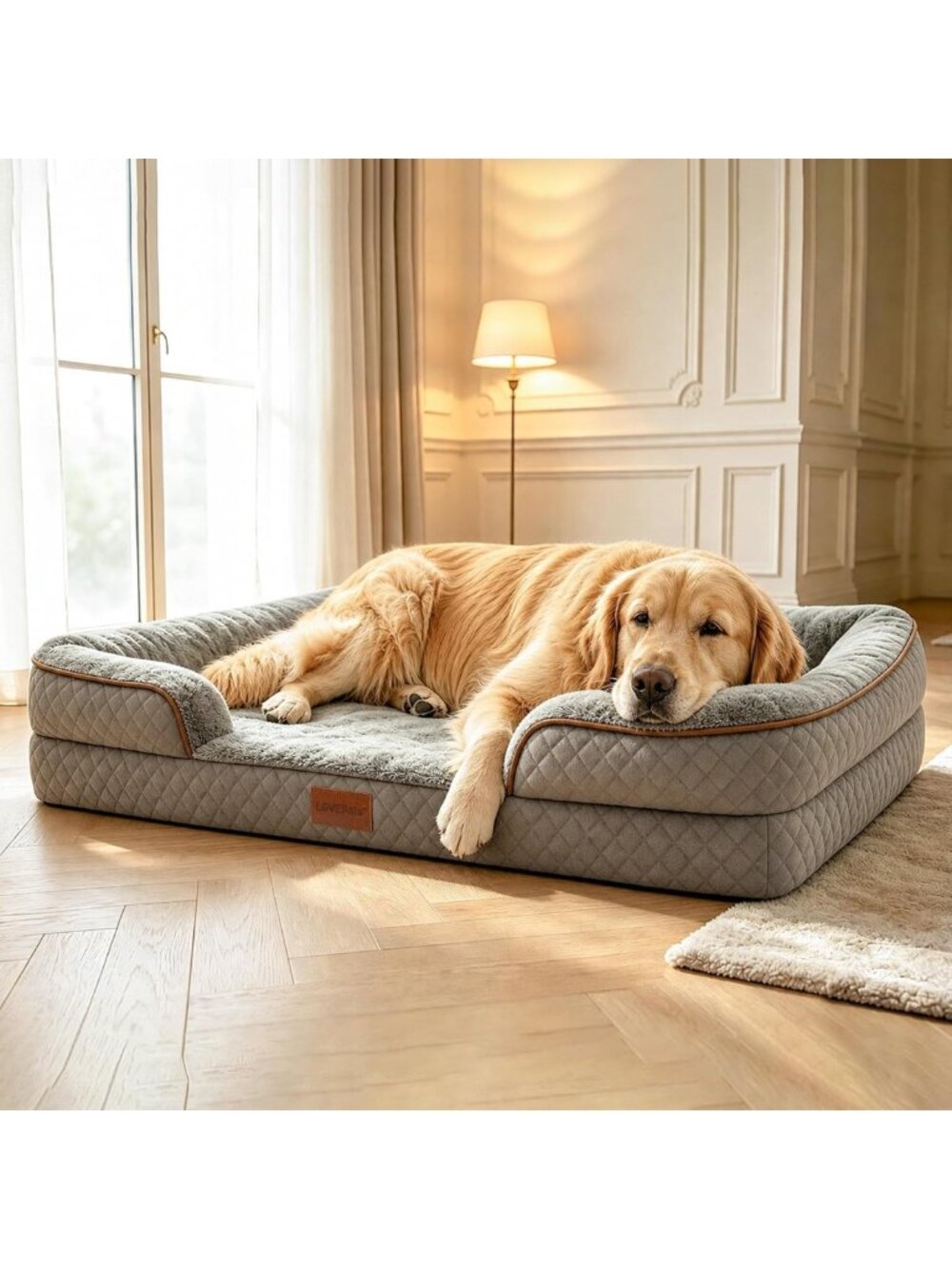 Cozy Large Dog Sofa Bed with Washable Potty Pad - 44.5" x 33.5" x 6.7